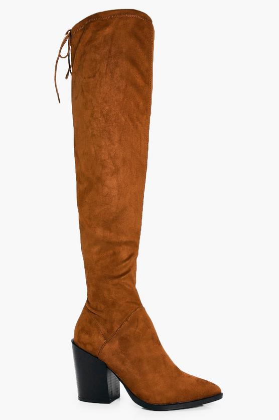 Tia Pointed Block Heel Over The Knee Boot